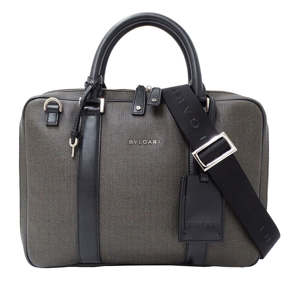 Bulgari BVLGARI Men's Handbag, Brand Business Bag, Weekend, Grey Briefcase